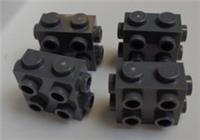 LEGO 67329 - 6314192 Brick 1x2x1 2/3, W/ 8 Knobs Dark Stone Grey x4