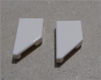 LEGO Parts 5091 6510126 Tile, Modified 1 x 2 Wedge Left White x2