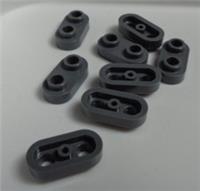 LEGO Parts & Pieces 35480 Plate 1x2 Rounded ends Open Studs Dark Stone Grey x8