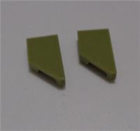 LEGO Parts 5092 6493683 Tile, Modified 1 x 2 Wedge Right Olive Green x2