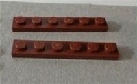 LEGO 3666 - 4221590 1x6 Plate Reddish Brown x2 Bricks & Pieces & Parts