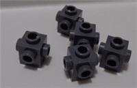 LEGO PART 4733 4210700 Brick 1 X 1 Studs On 4 Sides Dark Stone Grey x5