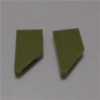 LEGO Parts 5091 6493682 Tile, Modified 1 x 2 Wedge Left Olive Green x2