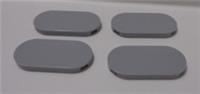 Lego Parts 66857 6529500 Tile 2x4 Oval Ends Medium Stone Grey x4