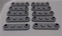 Lego Parts 77845 6456718 Plate Round 1x4 with 2 Open Studs Medium Stone Grey x10