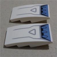 Lego Parts & Pieces 93606 - 6469017 Brick Curved Slope 4x2 Printed White x2