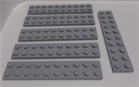 LEGO Spares Parts 3832 4211462 2x10 Plate Medium Stone Grey x6
