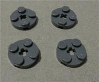 Lego 4211042 - 4032 2x2 Round Plate with Axle Hole Dark Stone Grey x4**
