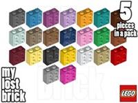 LEGO - Part 22885 - Brick 1x2x1(2/3) (Pack of 5) + NEW +SELECT COLOUR +FREE POST