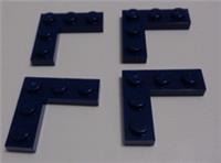Lego 77844 6474895 CORNER PLATE 1X3X3 Earth Blue x4