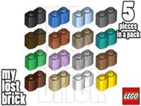 LEGO - Part 30136 - Bricks 1x2 with Log Profile (Pack of 5) + NEW +SELECT COLOUR