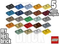 LEGO - Part 32028 - Plates 1x2 with Door Rail (Pack of 5) + NEW + SELECT COLOUR