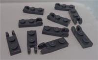 LEGO 54657 - 6267047 Plate 1x2 W/Fork Vertical End Dark Stone Grey x10