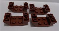 LEGO Parts & Pieces 4871 6039192 Slopes Inverted 4x2 Double Reddish Brown x4