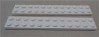 LEGO Parts 2445 - 244501 Plate 2x12 White x2