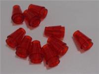 LEGO Cone 4589b - 6337596 1x1 Top Groove Transparent Red x10 Pieces & Parts**