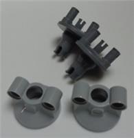 LEGO TECHNIC 92909 28833 Steering Wheel Hub 3 Pins Medium Dark Stone Grey x4