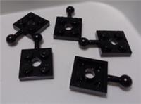 Lego 15456 6359224 Plate 2x2 with Tow ball W/Hole in Plate Black x5