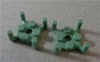 LEGO 65738 / 98284 Plate 2x2 Round with 4 Vertical Arms Sand Green x2