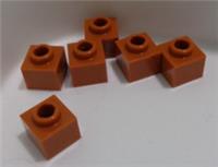 LEGO 6382577 86996 Brick Modified 1 x 1 x 2/3 with Open Stud Dark Orange x6
