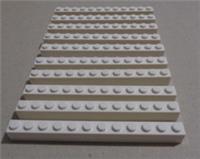 LEGO 6112 Brick 1x12 White x10 Parts & Pieces & Spares