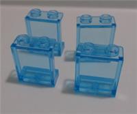 LEGO Parts & Pieces 87552 - 6253230 Wall Element 1x2x2 Clear Light Blue x4