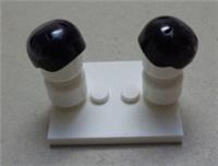 LEGO 46303 6445225 Helmet Sports with Vent Holes Black x2 Stand not included