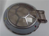 LEGO 6444187 Cockpit Round (dish is 6x6) W/ Shaft Clear Brown Printed Pattern x1