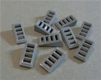 LEGO 61409 - 6092111 Slope 2 x 1 x 2/3 WITH 4 Slots Medium Stone Grey x10 **