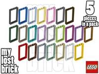 LEGO - Part 60596 - Door / Window Frames 1x4x6 (Pack of 5) + NEW + SELECT COLOUR