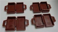 LEGO Part 4449 4211235 Case in Reddish Brown x4