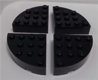 Lego Parts 2577 6188426 Brick Round Corner 4 x 4 Full Brick Black x4