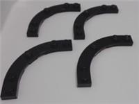 LEGO 80015 6372045 Plate Round Corner 5x5 with 4 x 4 Curved Black x4