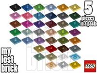 LEGO - Part 87580 - Plate 2x2 with Centre Stud (Pack of 5) + NEW + SELECT COLOUR