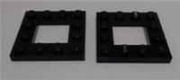 LEGO Parts & Pieces 64799 - 6058118 Frame Plate 4x4 Black x2