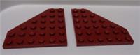 LEGO Parts 6106 6038212 Plates 6x6 without Corner Dark Red x2