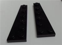 LEGO 78443 78444 Wedge, Plate 6 x 2 Left/Right Black x1 Pair