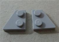 LEGO 24299 24307 2x2 Left & Right Wedge Plate Medium Stone Grey x1 Pair