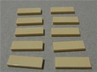 LEGO 6131896 - 63864 Flat Tile 1 x 3 Tan x10 Bricks & Pieces & Parts