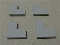 Lego 14719 - 6065824 Flat Tile Corner 2x2 Medium Stone Grey x4 Pieces & Parts