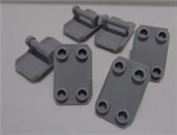 Lego Modified 30166 - 6195471 Plate 2x3 With Shaft Medium Stone Grey x6