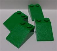 Lego Pieces & Parts 3298 6226928 2x3 Sloped Brick Dark Green x4