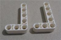 LEGO TECHNIC 4585040 32526 Liftarm Angular Beam 1 x 5 x 3 White x2