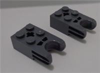 Lego Parts 67696 Technic Brick 2 x 2 w Ball Socket Dark Stone Grey x2