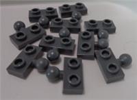 LEGO Parts 14417 6039479 Plate 1x2 with Middle Ball Dark Stone Grey x10 Pieces