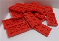 LEGO Parts & Pieces 3020 - 302021 Plates 2x4 Red x15