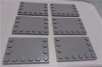 LEGO Parts & Pieces 6180 - 4211838 Plate 4x6 W/ 12 Knobs Medium Stone Grey x6