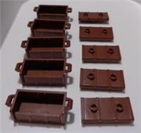 LEGO Parts & Pieces 4533101 6377651 Empty Treasure Chests Reddish Brown x5 Pairs