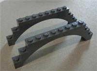 LEGO 6108 -18838 - 6311438 Arch 1X12X3 Dark Stone Grey x2 Pieces & Parts