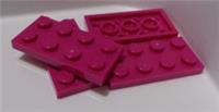 LEGO 3020 - 6037658 Plates 2x4 Bright Red Violet x4 Bricks & Parts & Pieces**